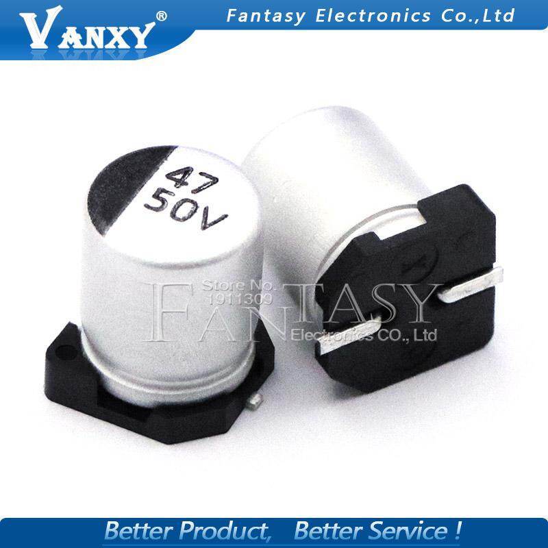 10pcs Electrolytic Capacitor 50V47UF 6.3*7.7 มม.SMD ตัวเก็บประจุอลูมิเนียมอิเล็กโทรลีติค 47uf 50v 47