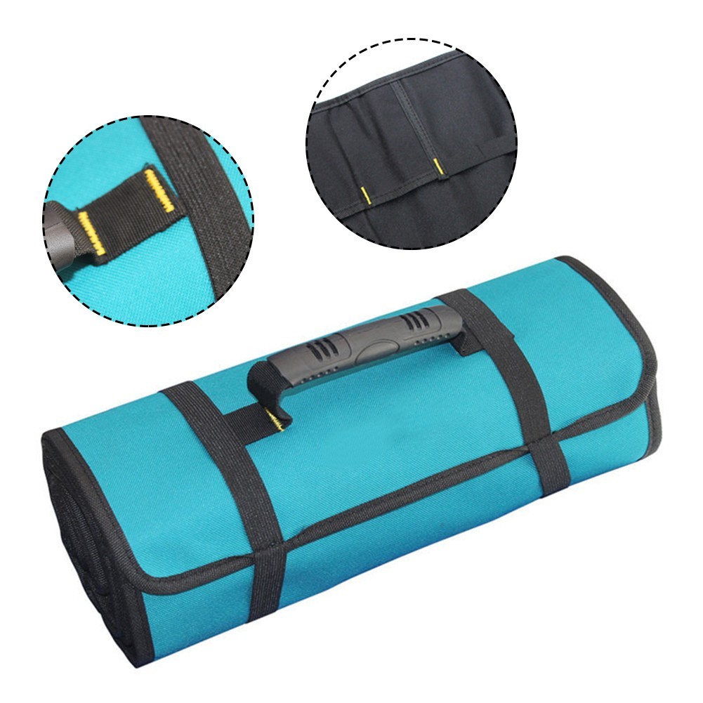 [SP-FY]กระเป๋าเก็บกระเป๋าม้วนเครื่องมือผ้าอ๊อกซ์ฟอร์ด 600D พร้อมที่จับกระเป๋าสําหรับช่างไฟฟ้า