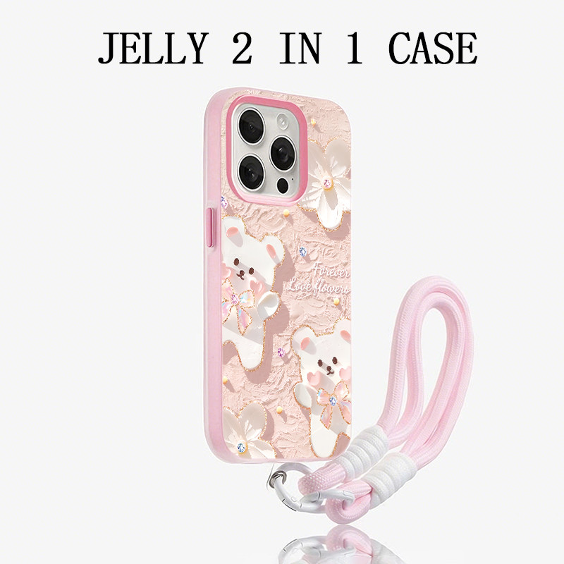 Premiumchakisan Bear Oil Jelly Color 2 In 1 Case Infinix Smart 10 Hot 60I Pro Plus 9 Pro Plus 50I Ho