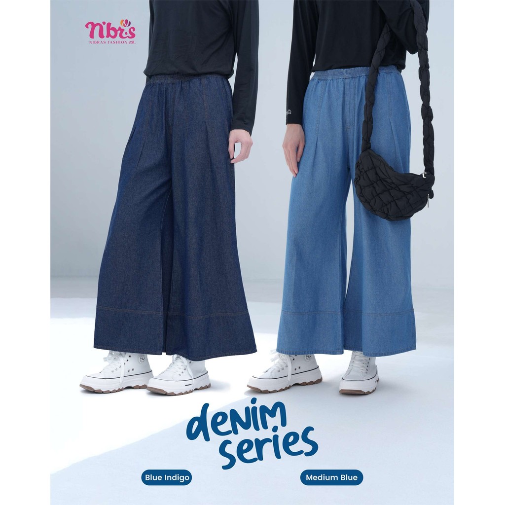 Nbrs My Street กางเกงผู้หญิงสีฟ้า 013 ผ้ายีนส์ผิดผ้าหนึ่งประเภททําจากเส้นใยฝ้ายและดิลจิเอทด้วยลักษณะ