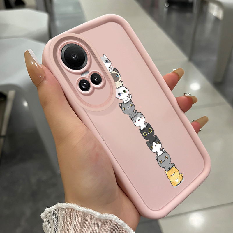 เคสสำหรับ OPPO Reno 10 5G Reno 10 Pro 5G Reno 10 Pro Plus เคสโทรศัพท์สัตว์น่ารักสามสีซิลิโคนกันกระแทก