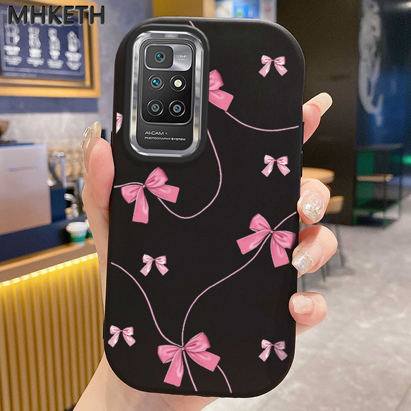 MHKETH เคสสำหรับ Xiaomi Redmi 10 Redmi 10 Prime เคสโทรศัพท์มือถือสำหรับผู้หญิงลายโบว์สั่งทำพิเศษ