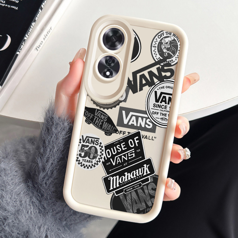 เคสสำหรับ OPPO A60 4G เคสโทรศัพท์แบรนด์อินเทรนด์สามสีซิลิโคนกันกระแทก