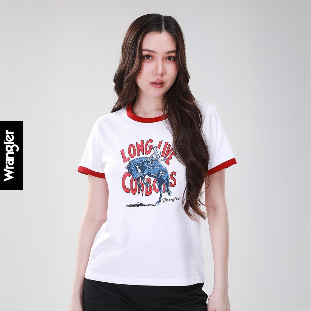 WRANGLER เสื้อยืดแขนสั้นผู้หญิง คอลเลคชั่น Wrangler Legends รุ่น WR S226WTSSN10 สีครีม