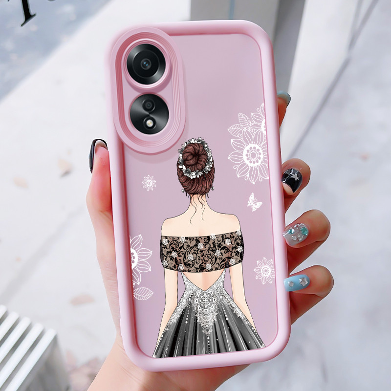 เคสสำหรับ OPPO A58 A78 A58 5G A78 5G A58x 5G A1x A2x เคสโทรศัพท์ผู้หญิงที่สง่างามสามสีซิลิโคนกันกระแทก
