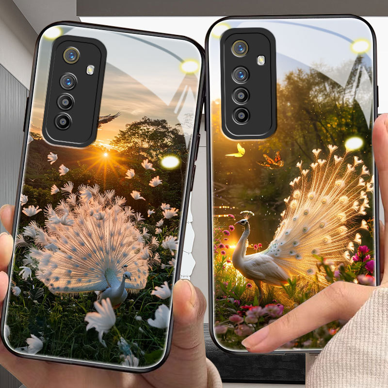 เคสนกยูงสําหรับ oppo realme xt,x7,x50/pro,c2/s,c3,c11,c12,c15,c17,c20/a,c21/c25/y,c75,c31,c55,c35,c3
