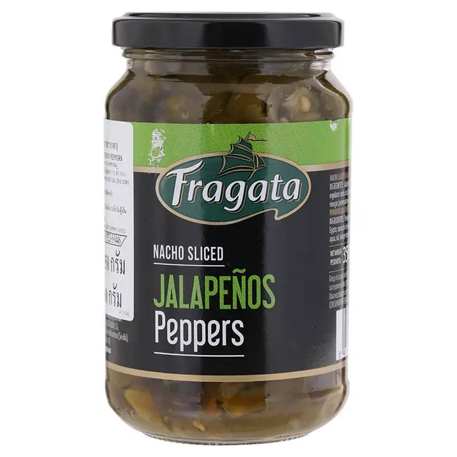 🏹 ฟรากาต้าพริกฆาลาเปญโญดองในน้ำเกลือ 350กรัม 🌠 Fragata Nacho Sliced Jalapenos Peppers 350g. ⋆ 841013