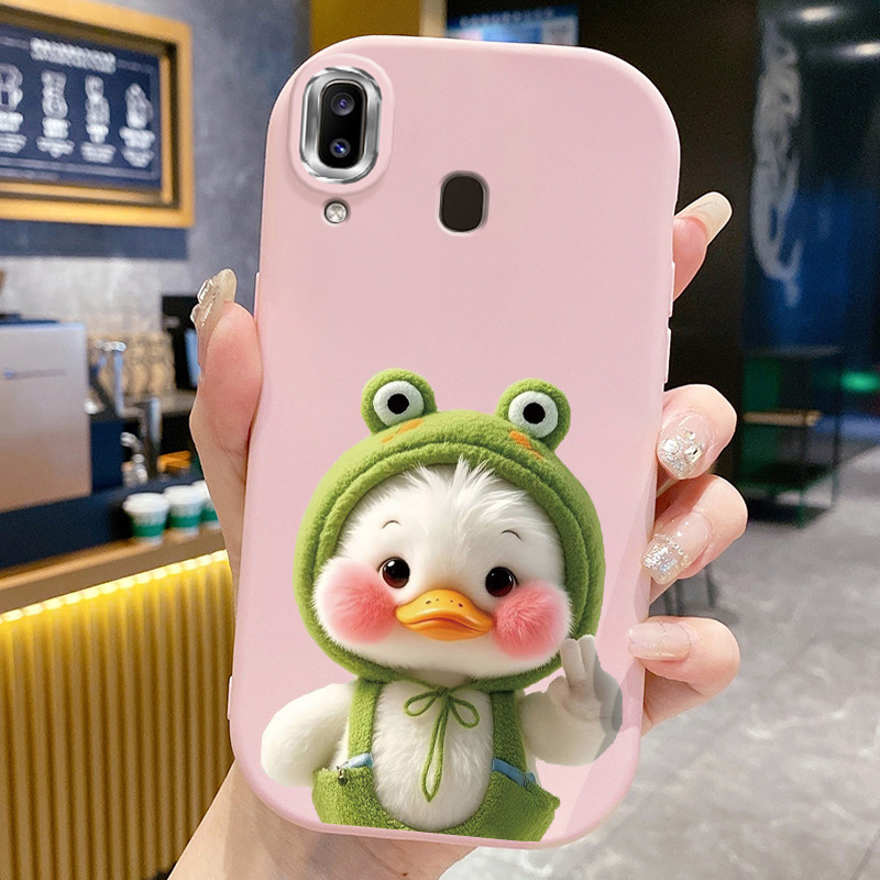 เคสสำหรับ Samsung Galaxy A20 A30 M10s เคสโทรศัพท์เป็ดน่ารักกันกระแทกกลมและอ้วน