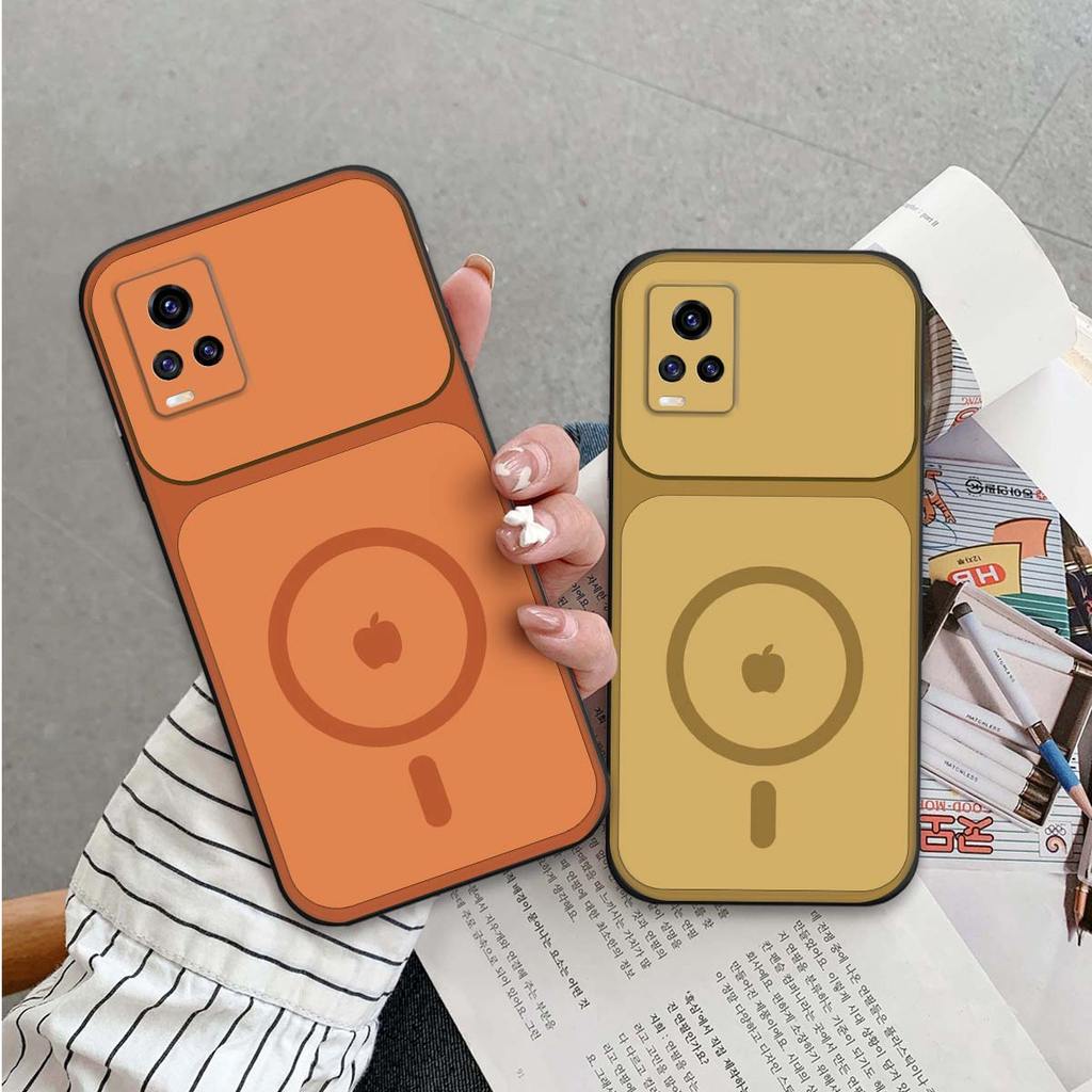 เคส Vivo V20 / V20SE ฝาหลังวงแหวนชาร์จ apple พิมพ์หรูหรา