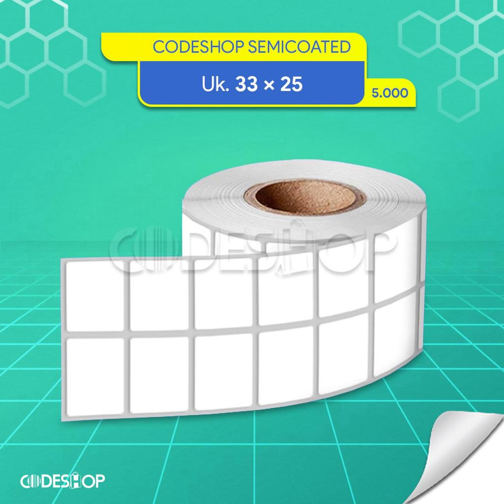 ป้ายกึ่งเคลือบ 33x25 มม. 2 สาย 5000 ชิ้น Argox Postek Barcode Printer