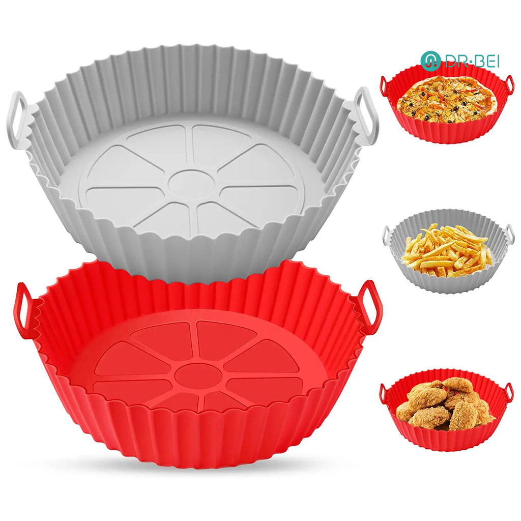 DR.BEI ซิลิโคน Air Fryer Liners สําหรับ 3 ถึง 5 QT Air Fryer เครื่องล้างจานปลอดภัยนํากลับมาใช้ใหม่ N