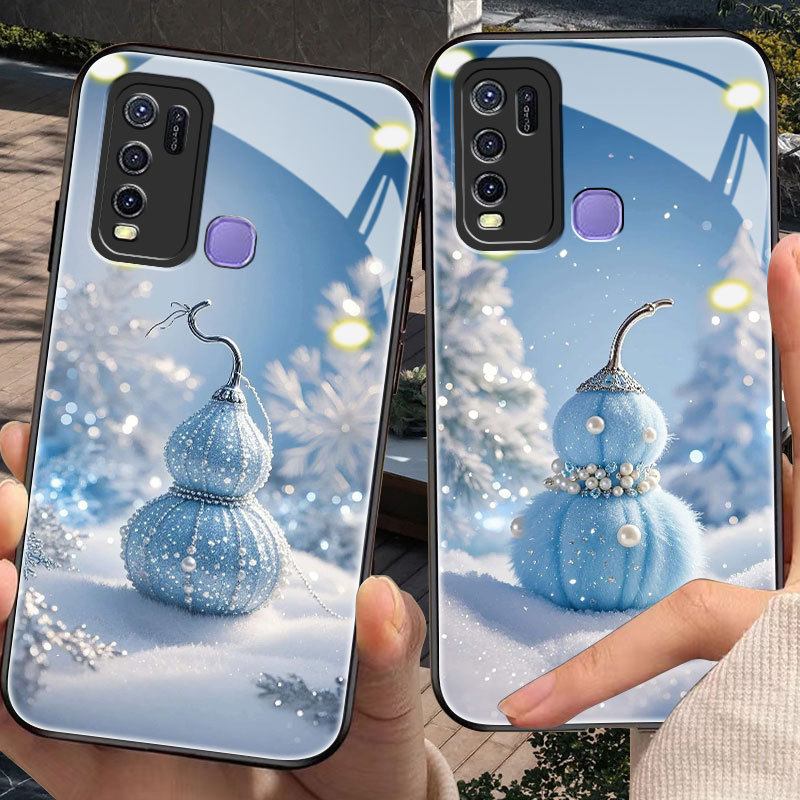 เคสหรูสําหรับ vivo Y30/i,y31,y33/s/t,y35,y36,y39,y50,y51/a,y55,y66,y67,y72,y76/y93) เคสกระจกนิรภัย (
