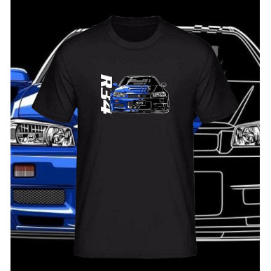 Nissan Skyline R34 TShirt เสื้อไมโครไฟเบอร์