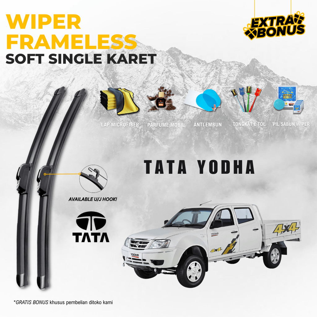 Tata Yoha ที่ปัดน้ําฝนกระจกรถยนต์ไร้กรอบฟรี 5 โบนัส