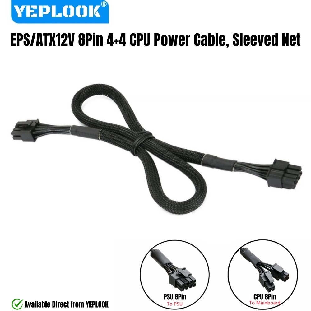 YEPLOOK EPS/ATX12V 8Pin 4+4 สายไฟ CPU สําหรับ Corsair CS850M, CS750M, CS650M, CS550M, CS450M Modular