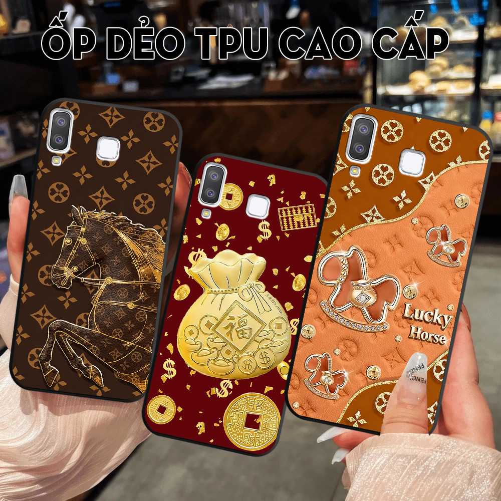 เคสสําหรับ Samsung A8 Star / A9 Star พิมพ์ลายม้านําโชคและถุงเงิน