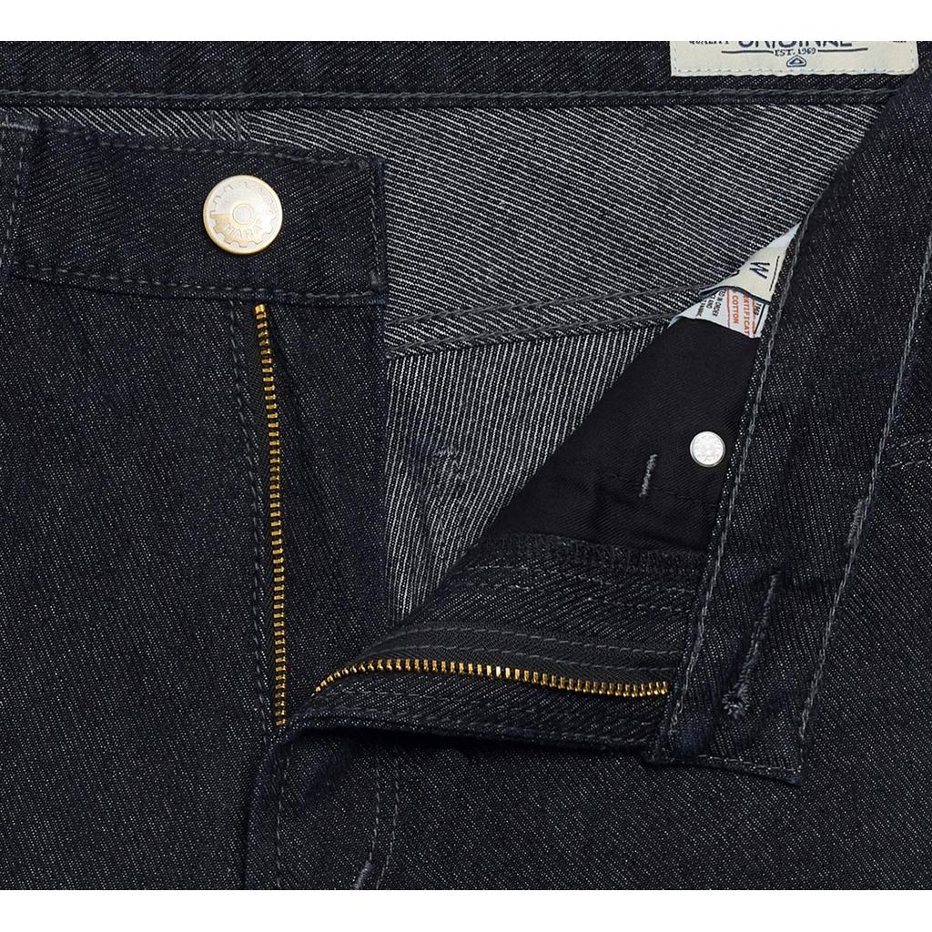 HARA Twill Regular Fit Jeans กางเกงยีนส์ มิดไนท์ดำ ด้ายเทา ผ้าลายสอง กระบอกใหญ่ 8.5 นิ้ว Midnight Classic HMR1-9102-02 - รูปที่ 3