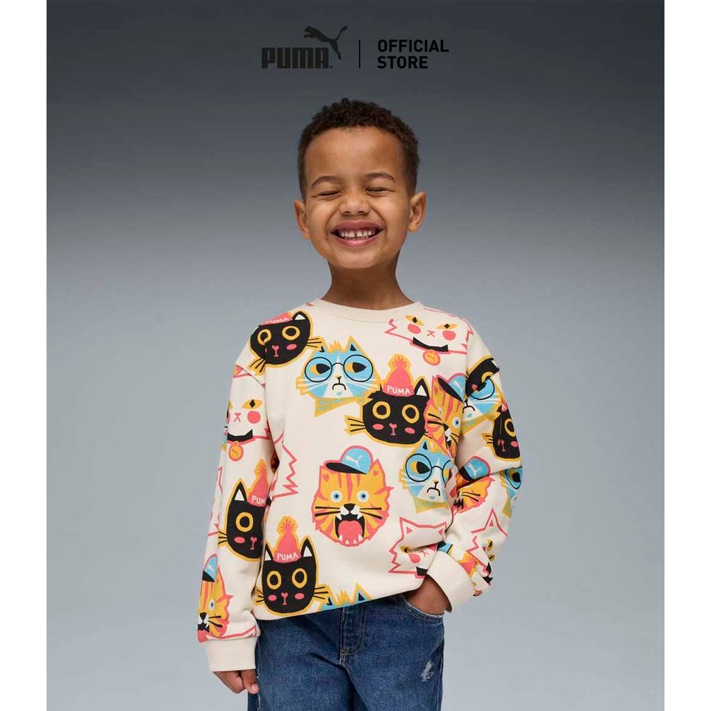 PUMA Kids Moody Cat Crew Kids สีขาว - 63220787