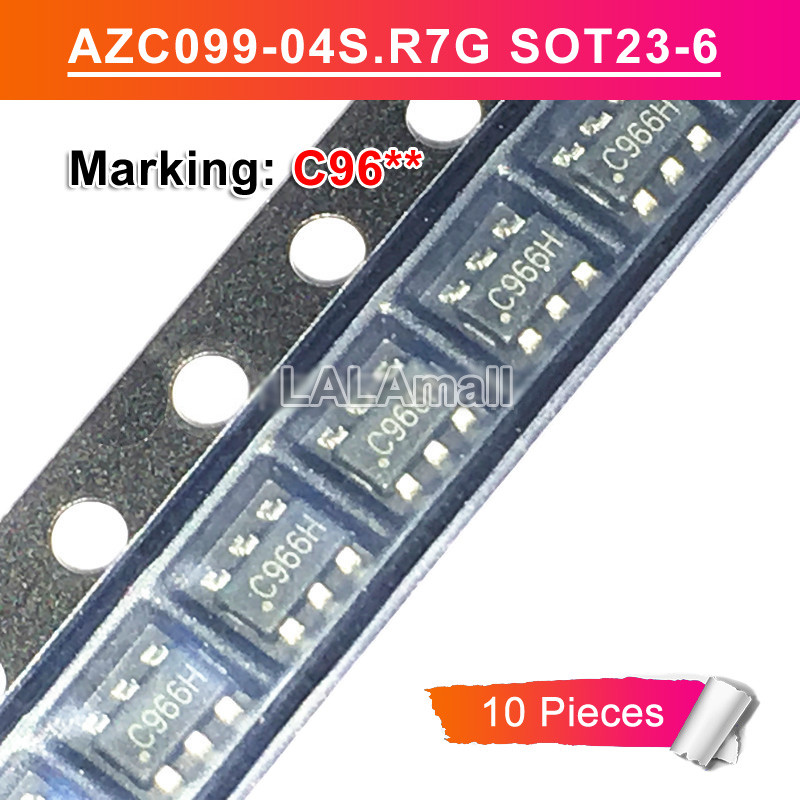 10pcs AZC099-04S.R7G SOT23-6 เครื่องหมาย C96 C962H C963H C966H C96H C96AH C96CH C96dH C96FJ C96 C96S