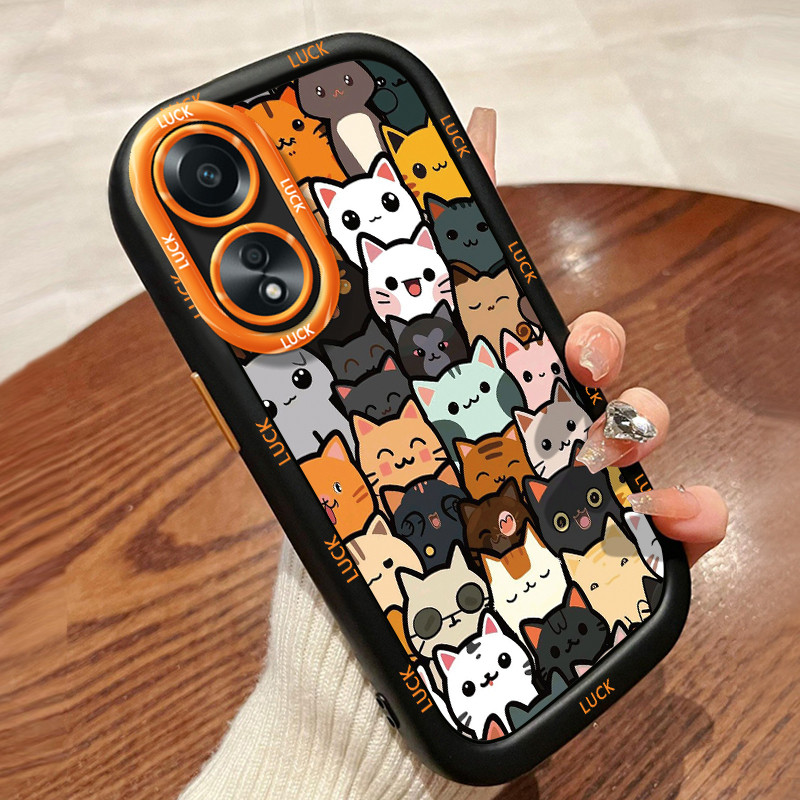 เคสสำหรับ OPPO A58 4G A58 5G A58X 5G A78 5G A1X 5G A2X 5G เคสโทรศัพท์แมวซิลิโคนกันกระแทก