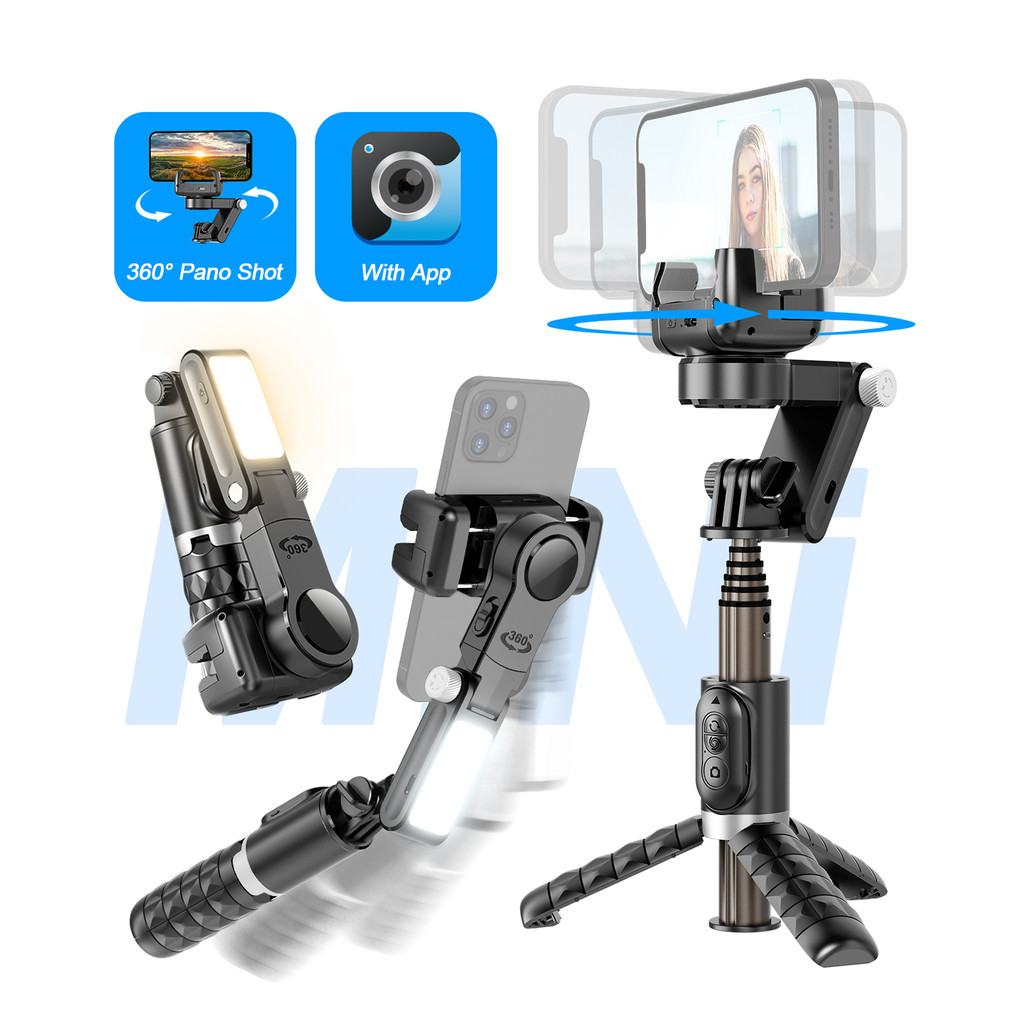 [Mamamoo1-จัดส่งรวดเร็ว] Andoer Q18 360°หมุนได้ Multi-function Gimbal Stabilizer รีโมทคอนโทรล 27.5in