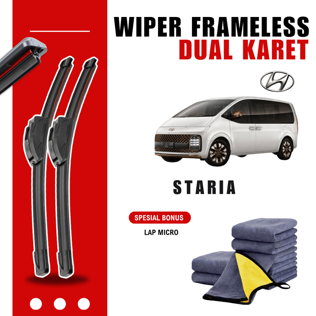 Hyundai Staria Dual Car Windshield Wiper ฟรีผ้าไมโครไฟเบอร์
