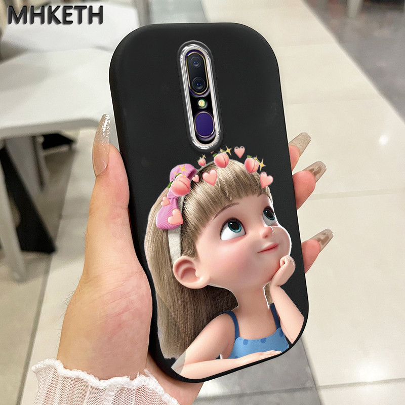 MHKETH เคสสำหรับ OPPO F11 F11 Pro A9 2019 A9X เคสโทรศัพท์มีลายสาวการ์ตูนน่ารัก