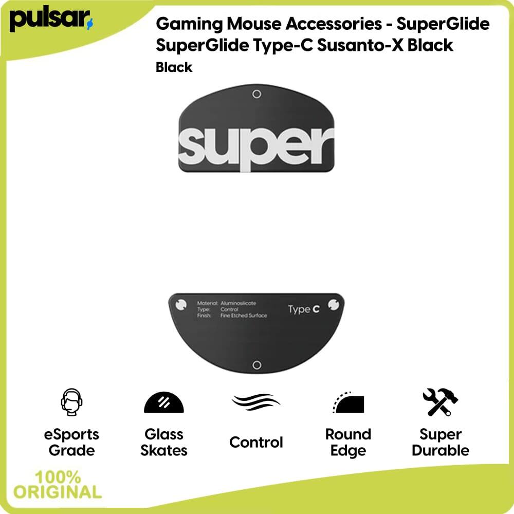 อุปกรณ์เสริมเมาส์สําหรับเล่นเกม Pulsar - SuperGlide SuperGlide Type-C Susanto-X สีดําสีดํา Ultra Smo