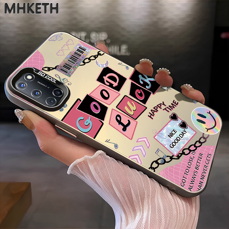 MHKETH เคสสำหรับ OPPO A52 A72 A92 A54 A55 เคสโทรศัพท์ออกแบบกราฟฟิตีโชคดีแฟชั่น
