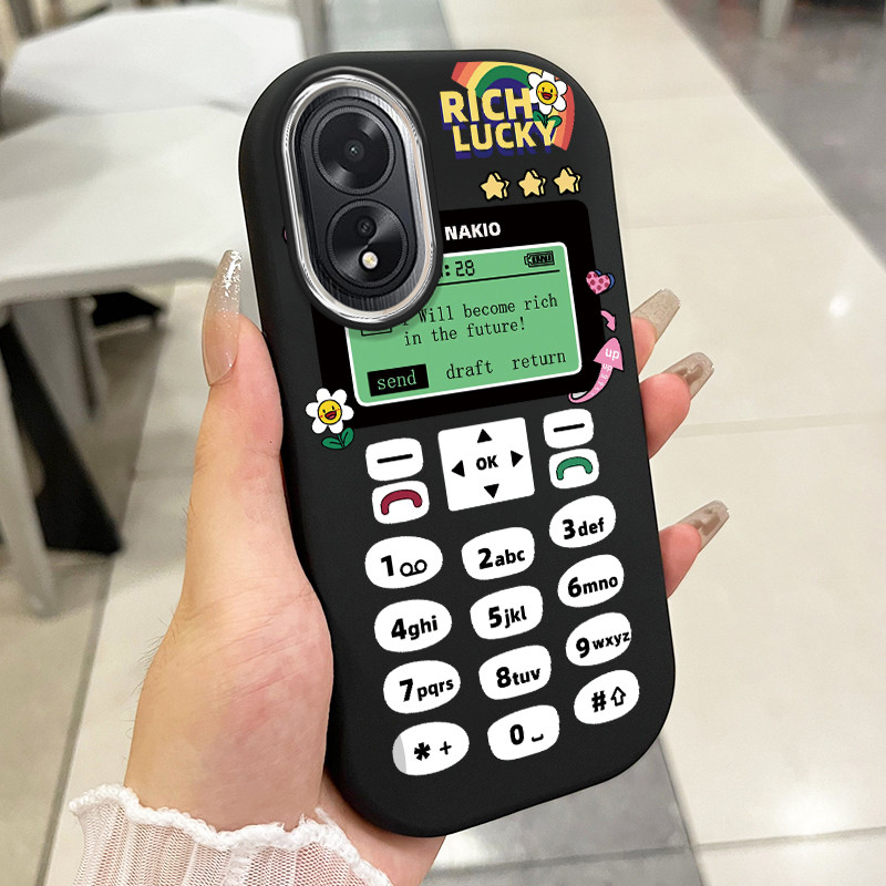 เคสสำหรับ OPPO A18 A38 เคสโทรศัพท์คิดถึงอดีตกันกระแทกกลมและอ้วน