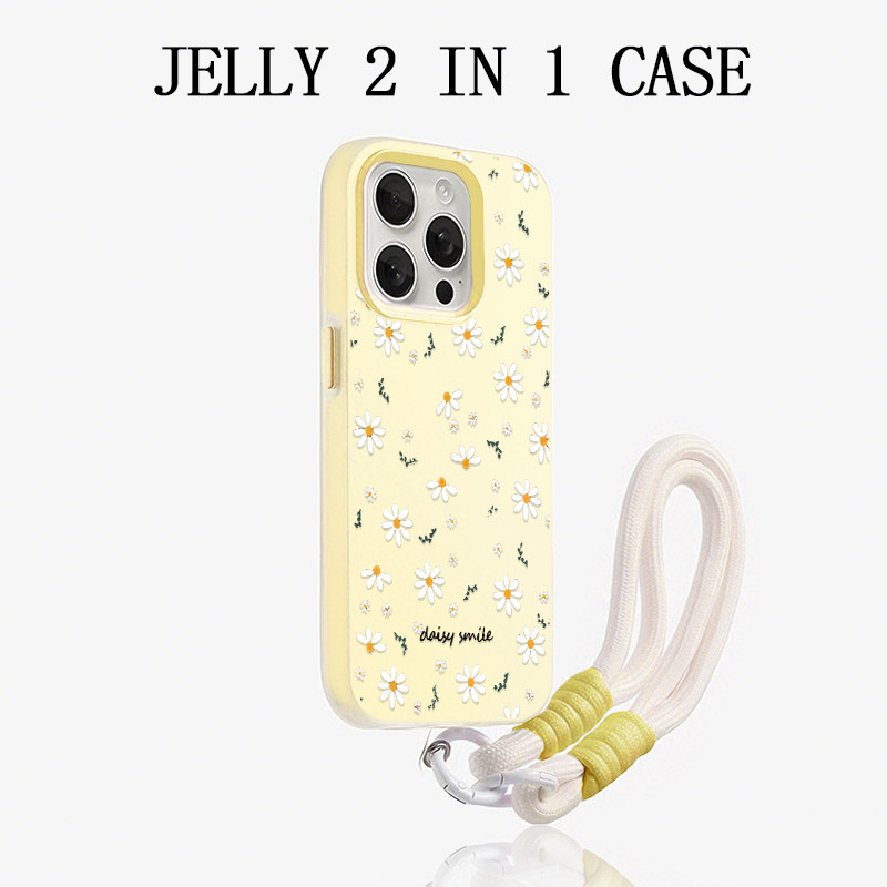 GANTUNGAN สีเหลือง Daisy Jelly 2 In 1 ปลอก Vivo Y05 V70 Fe Y21D V60 Lite Y400 Z10R 5G Iqoo Z10 Lite 