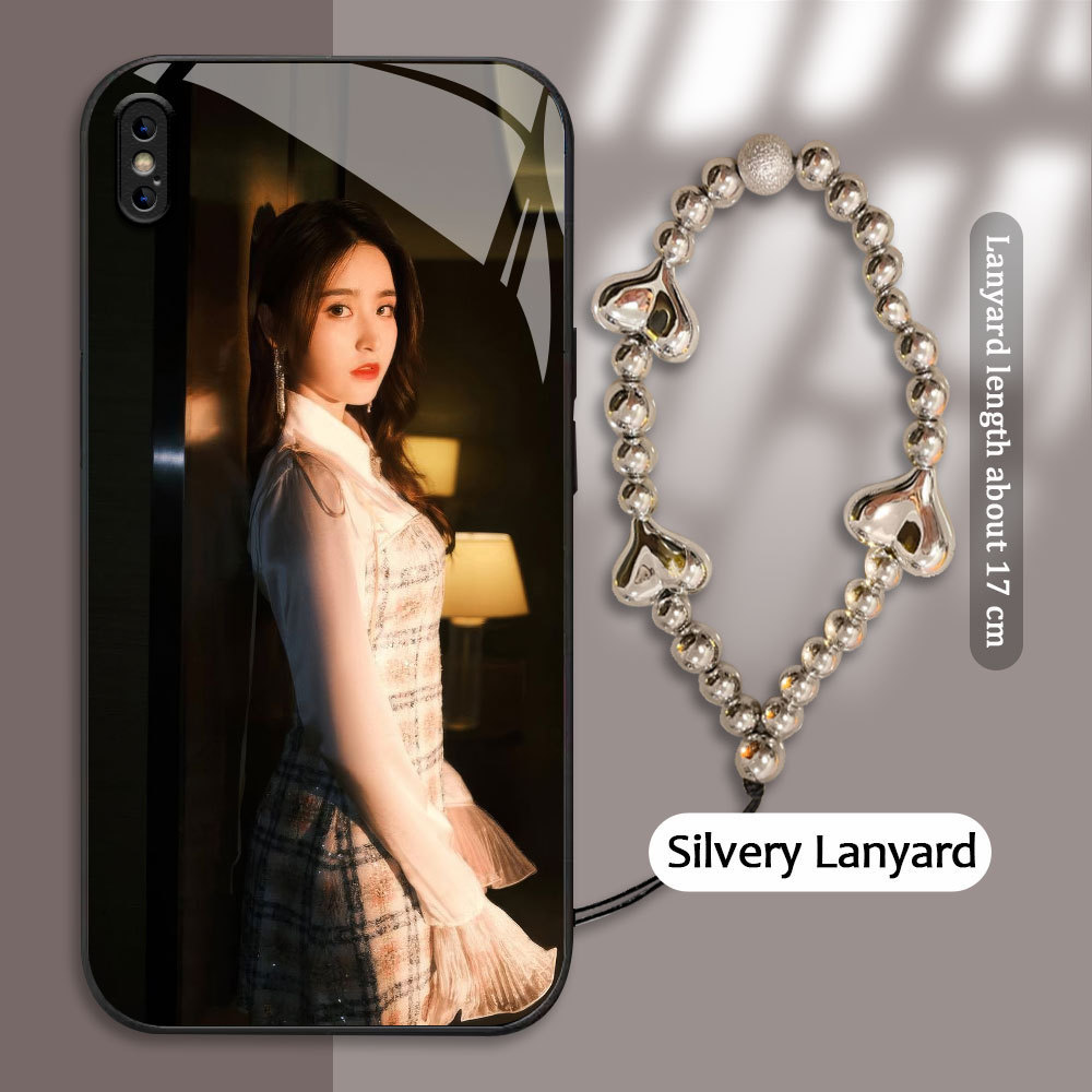 เคสกระจกนิรภัยสําหรับ Apple iPhone X XR XS MAX เคสโทรศัพท์มือถือลายนักร้อง Jin Zihan ปลอก HP ปกแบบกํ