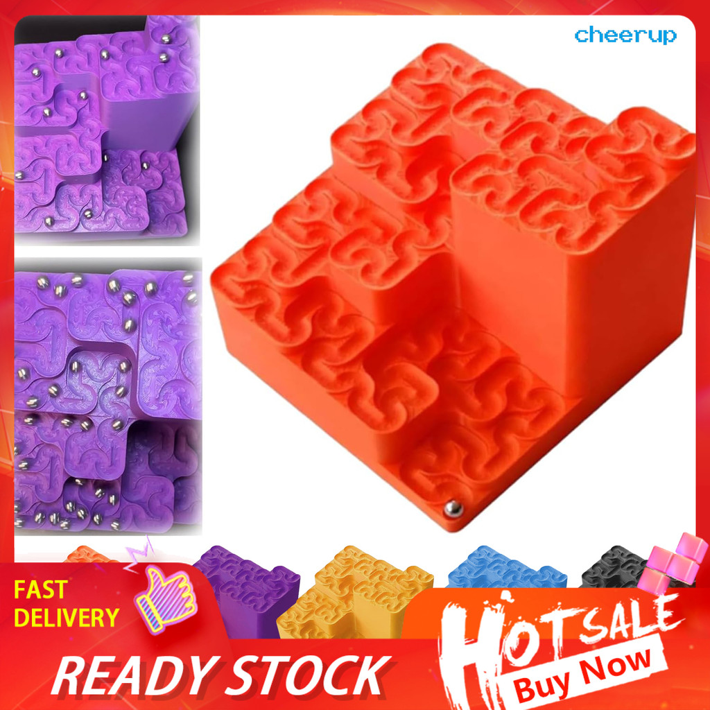 [chey] 3D พิมพ์ Hilbert Curve Marble Run Fractal Ball Track Endless Looping Fractal Maze พร้อมลูกเหล