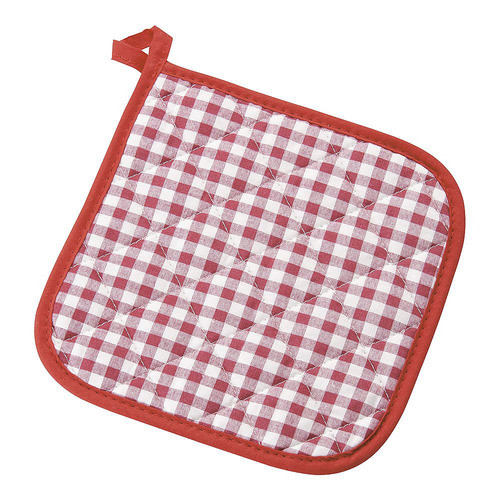 Pot Holder, Professional use, 205 x 205mm red, made of checked cloth, APT7103