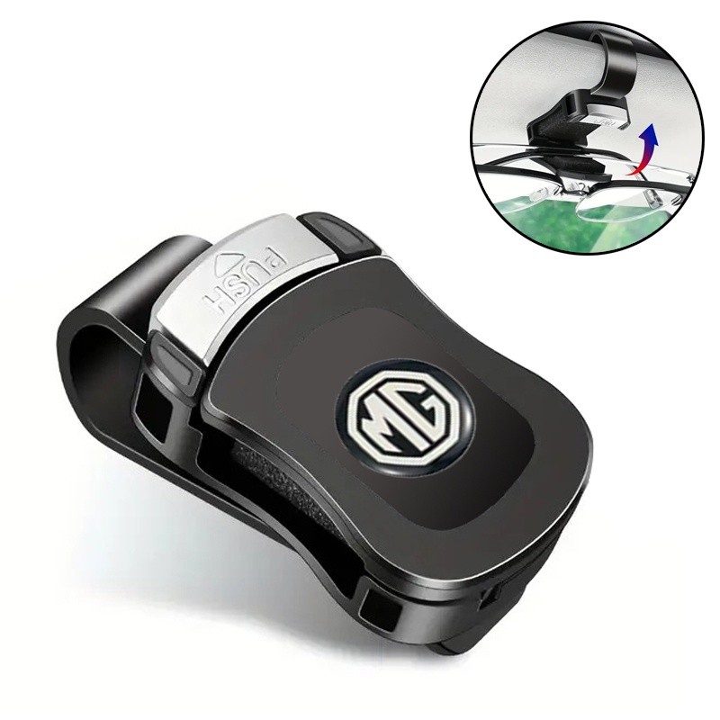 [📣ส่งไว มีCOD] MG Universal Car Sunglass Holder,Car Visor แว่นตากันแดดคลิป,รถแว่นตา Mount Storage Or