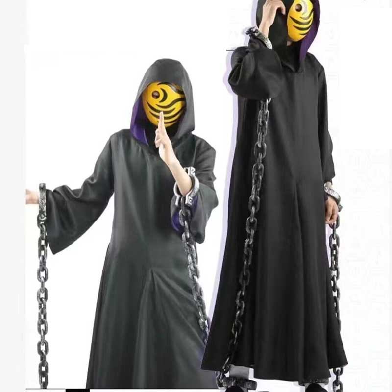 คอสเพลย์ Akatsuki Uchiha สำหรับ Tobi, Obito และ Madara กับเสื้อผ้าและหน้ากากพร้อมของตกแต่ง