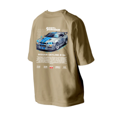 เสื้อยืด Skyline Gtr34 ไมโครไฟเบอร์