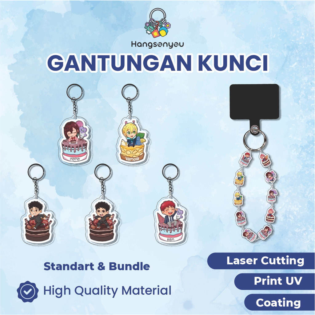 GANTUNGAN พวงกุญแจอะคริลิค / พวงกุญแจ ANIME CAKE DANGDUTAN