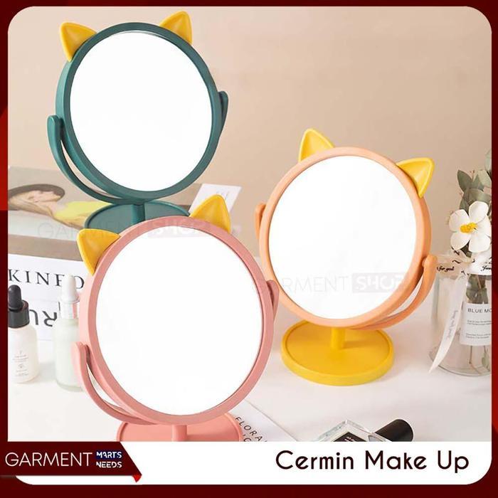 CAT RABBIT EAR MOTIF MAKEUP MIRROR STANDING MIRROR CUTE ROUND MAKEUP MIRROR SAFE PRIVACY