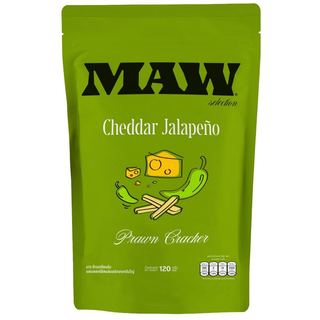 MAW มาว ข้าวเกรียบกุ้ง รสเชดดาร์ชีสผสมพริกฮาลาปินโญ่ 120 กรัม [8858669416005]