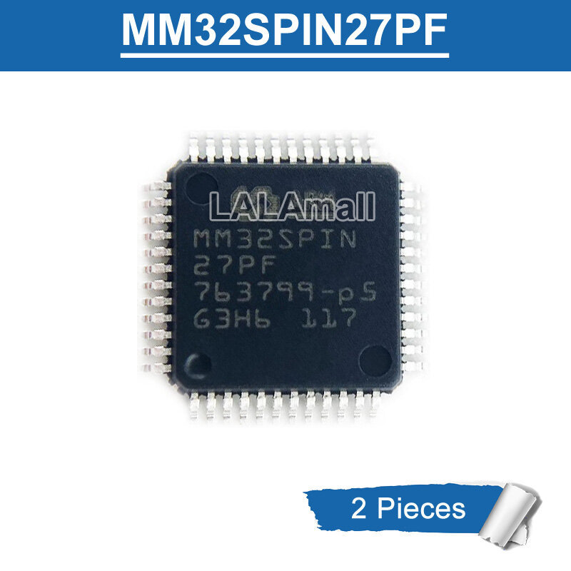 2pcs MM32SPIN 27PF LQFP48 MM32SPIN27PF LQFP-48 SMD 32-bit ARM Controller ชิป IC ใหม่เดิม
