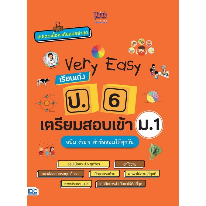 VERY EASY เรียนเก่ง ป.6 เตรียมสอบเข้า ม.1 ฉบับ ง่าย ๆ ทำข้อสอบได้ทุกวัน (8859099310673) c111 cuup
