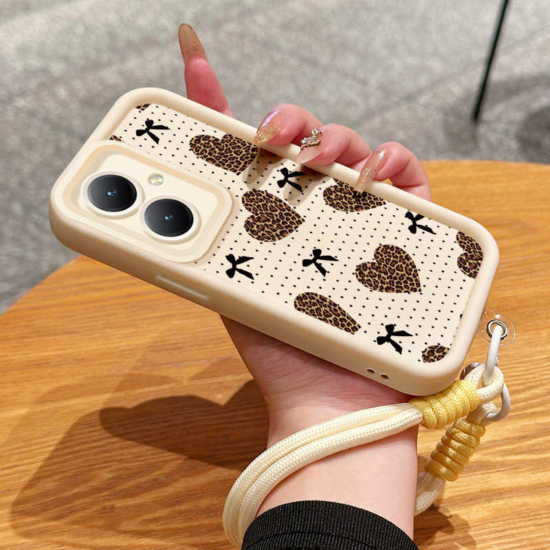 เคสสำหรับ VIVO Y27 Y36 4G Y36 5G Y27 5G Y77T Y27s Y35 Y35+ 5G เคสโทรศัพท์รูปหัวใจกุทัณฑ์สามสีซิลิโคนสายคล้องกันกระแทก