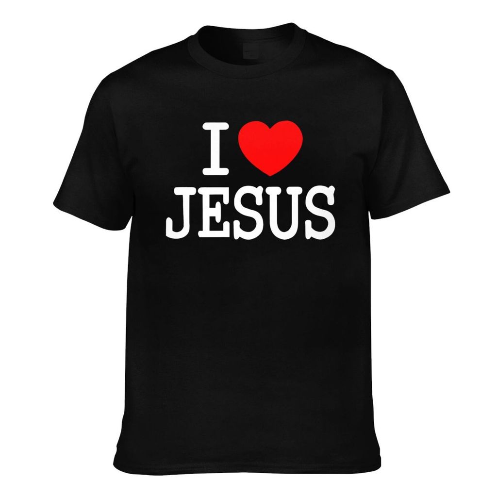 คุณภาพดี I Love Jesus Mens Cool T-Shirt
