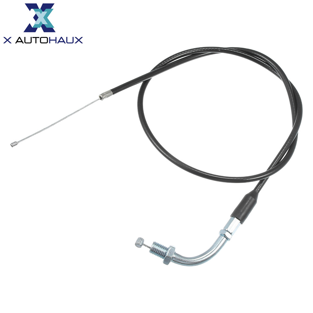 X AUTOHAUX สายคันเร่งเปลี่ยนอุปกรณ์เสริมรถจักรยานยนต์ Bend Connector สําหรับ 50cc-110cc รถจักรยานยนต์ Mini Bike ATV 4 ล้อ Quad สกู๊ตเตอร์โลหะยางสีดํา