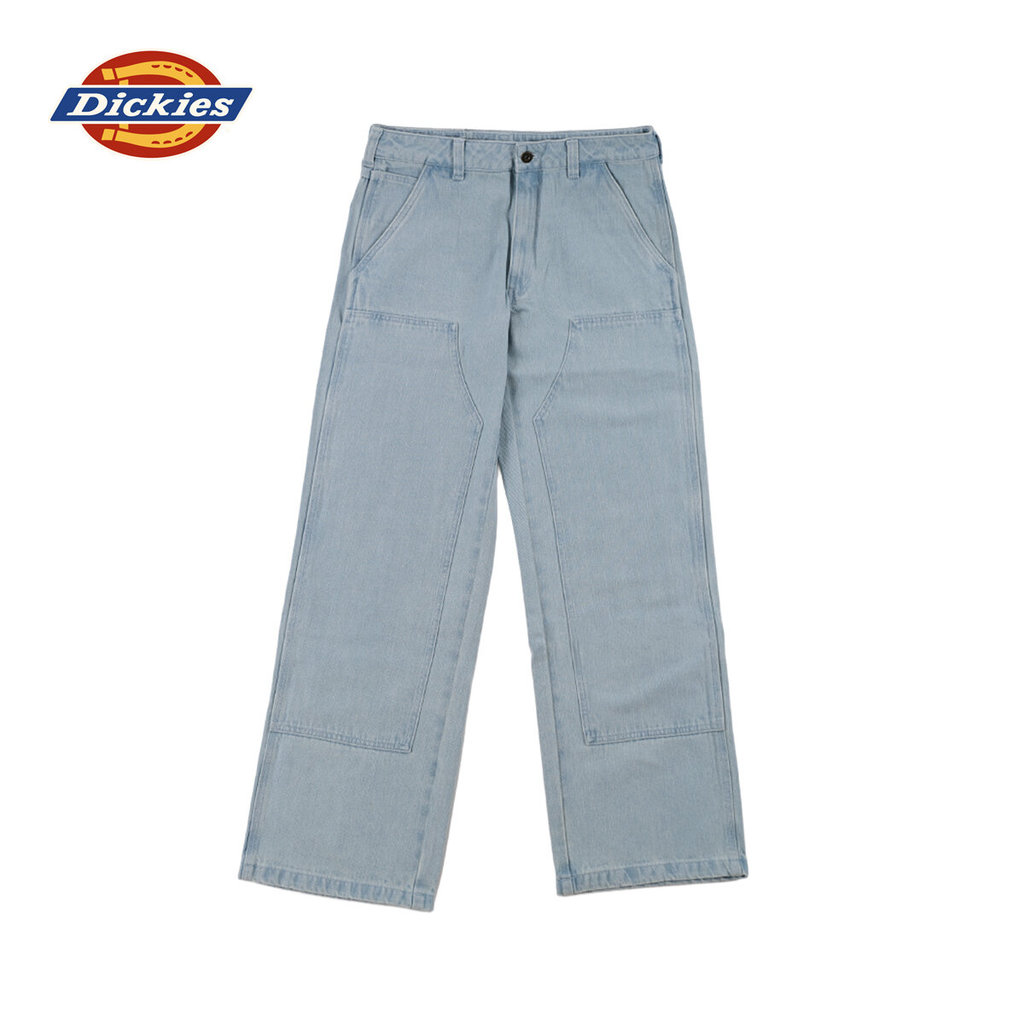DICKIES MENS PAINTER PANTS (RELAXED WIDE LEG) - VINTAGE AGED BLUE กางเกงขายาวผู้ชาย
