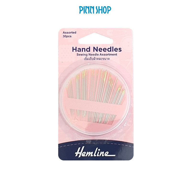 เข็มเย็บผ้า เข็มคละเบอร์ คละขนาด จำนวน 30 เล่ม ยี่ห้อ Hemline