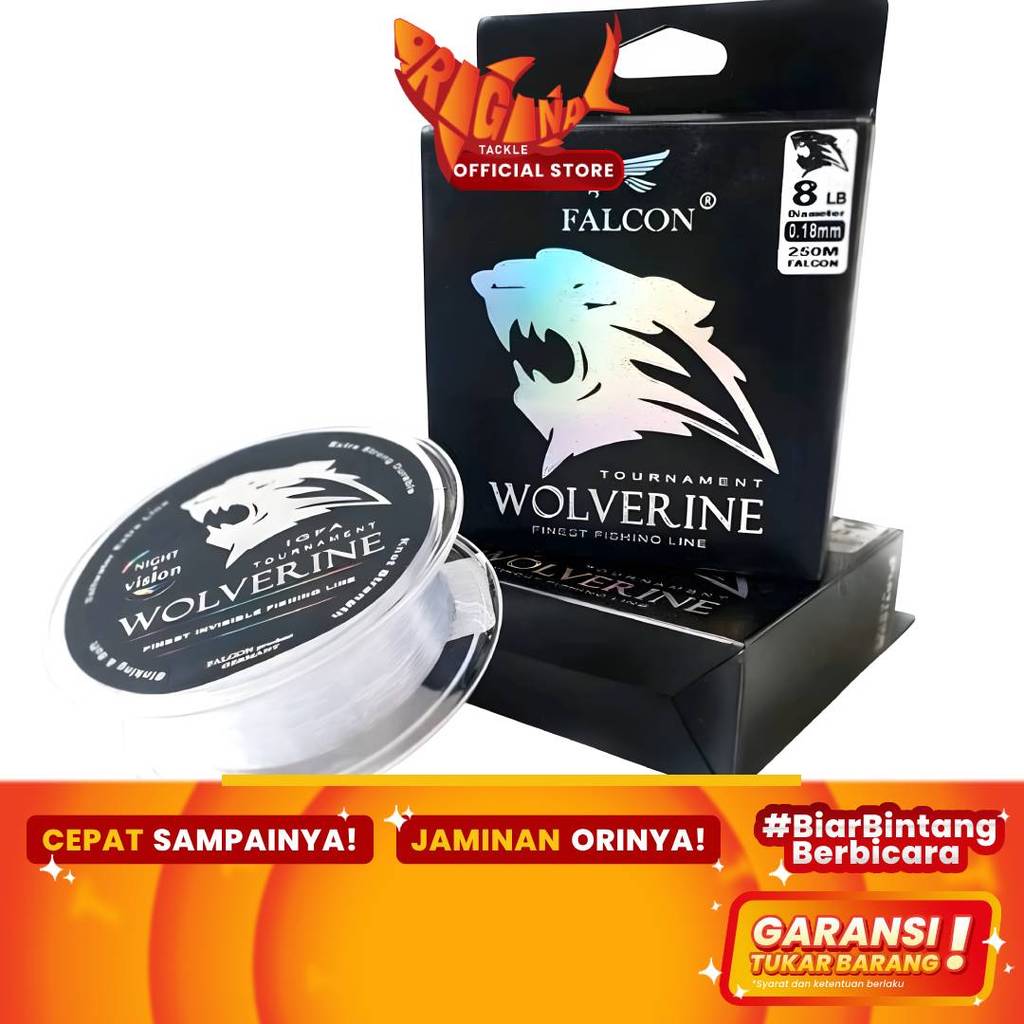 Falcon Wolverine ไนลอน Monofilament สายตกปลา 250m 0.18 0.20 0.30 0.23 0.26 0.28 0.16 0.32