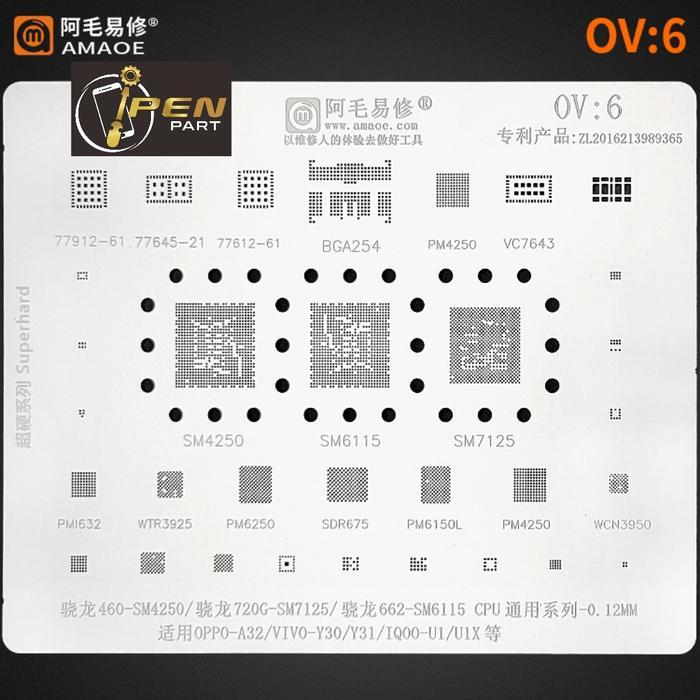 แผ่น Amao Sm4250 Sm7125 Ov6 Original Bga Ic