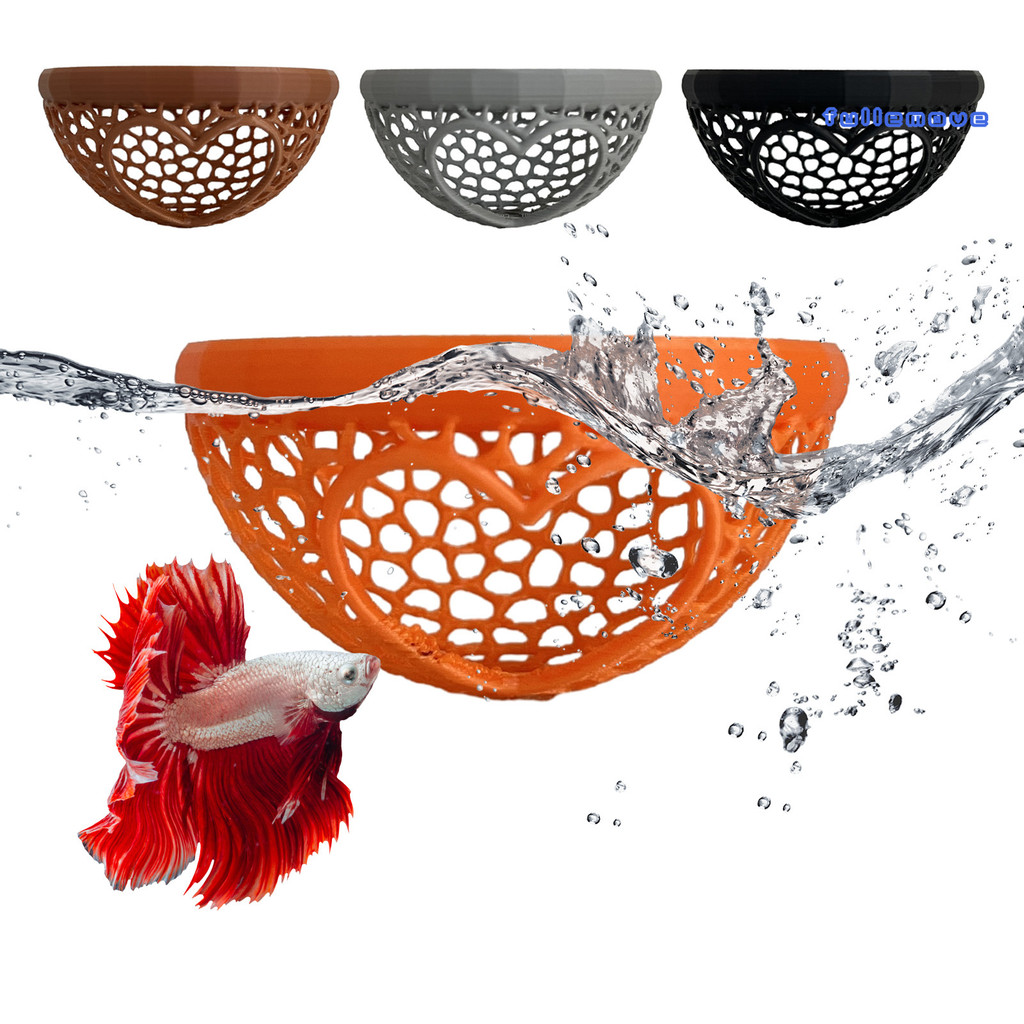 Fullemove ลอย Betta Hammock 3D พิมพ์กุ้งถ้ําปลาซ่อน Aquarium Hammock Betta Feeder Rest Spot สําหรับก